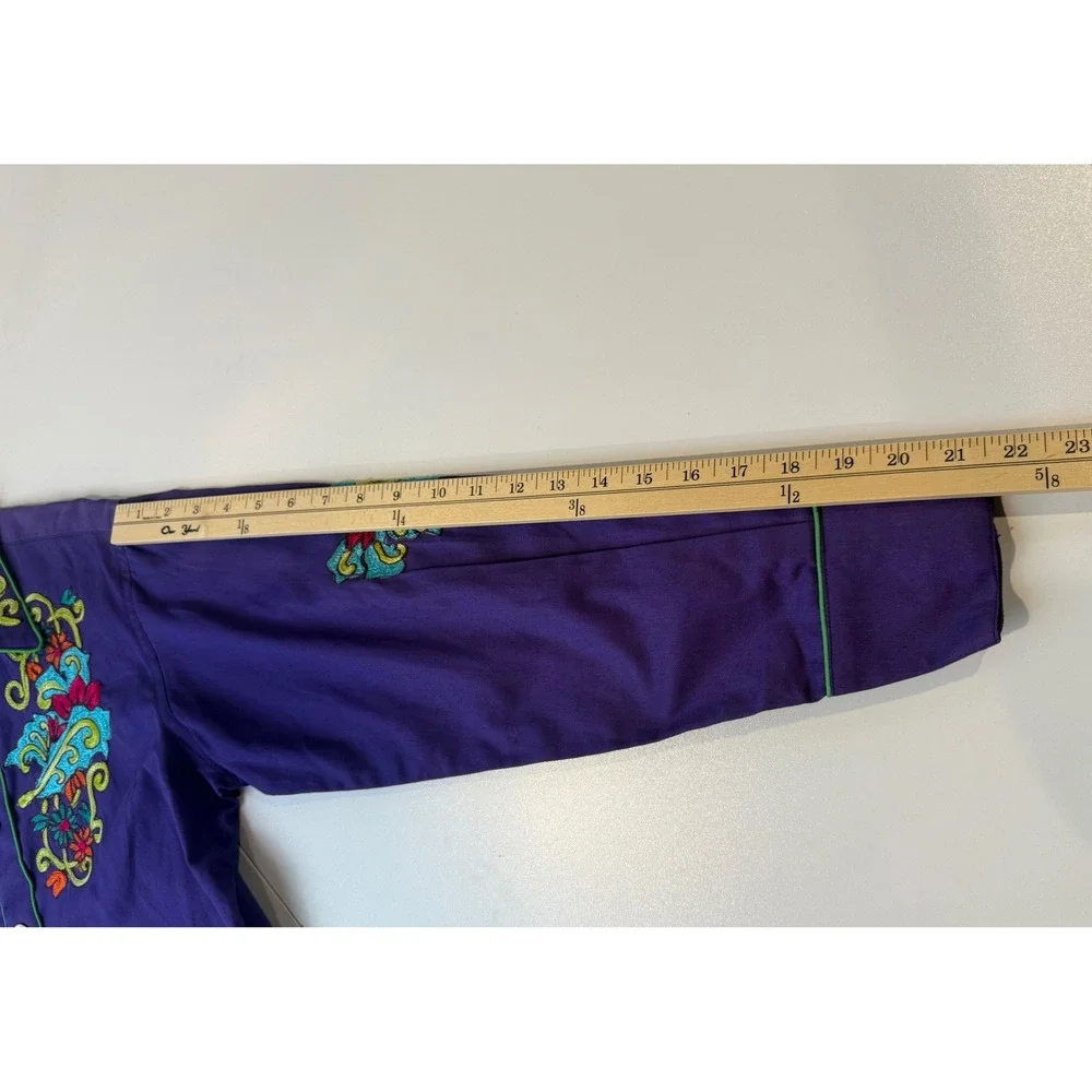 Rockmount Ranch Wear Western Shirt Kids XL Purple Gypsy Soule Embroidered Snap - Picture 8 of 8